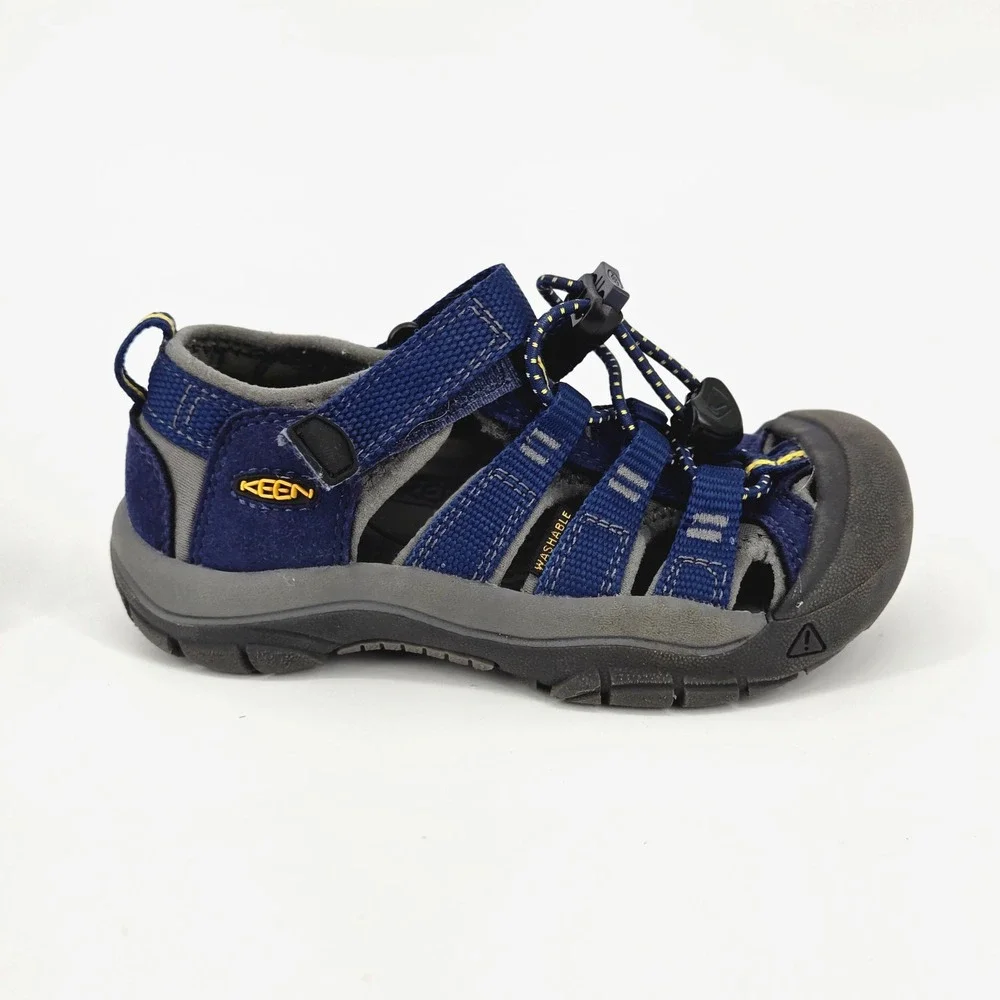 KEEN Newport H2 Navy Blue Yellow Waterproof Closed Toe Sandals Toddler Kids 10
